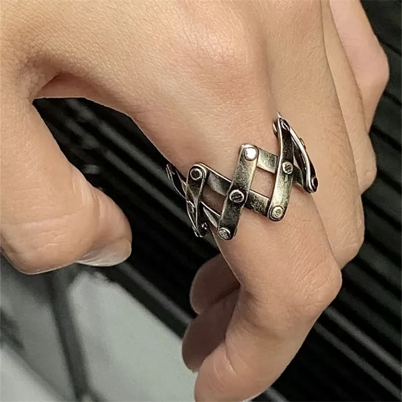 

Novelty Design Horseshoe Fence 925 Sterling Silver Ring Men/Women Fashion High Class Niche Accessories Ins Hip Hop Jewelry