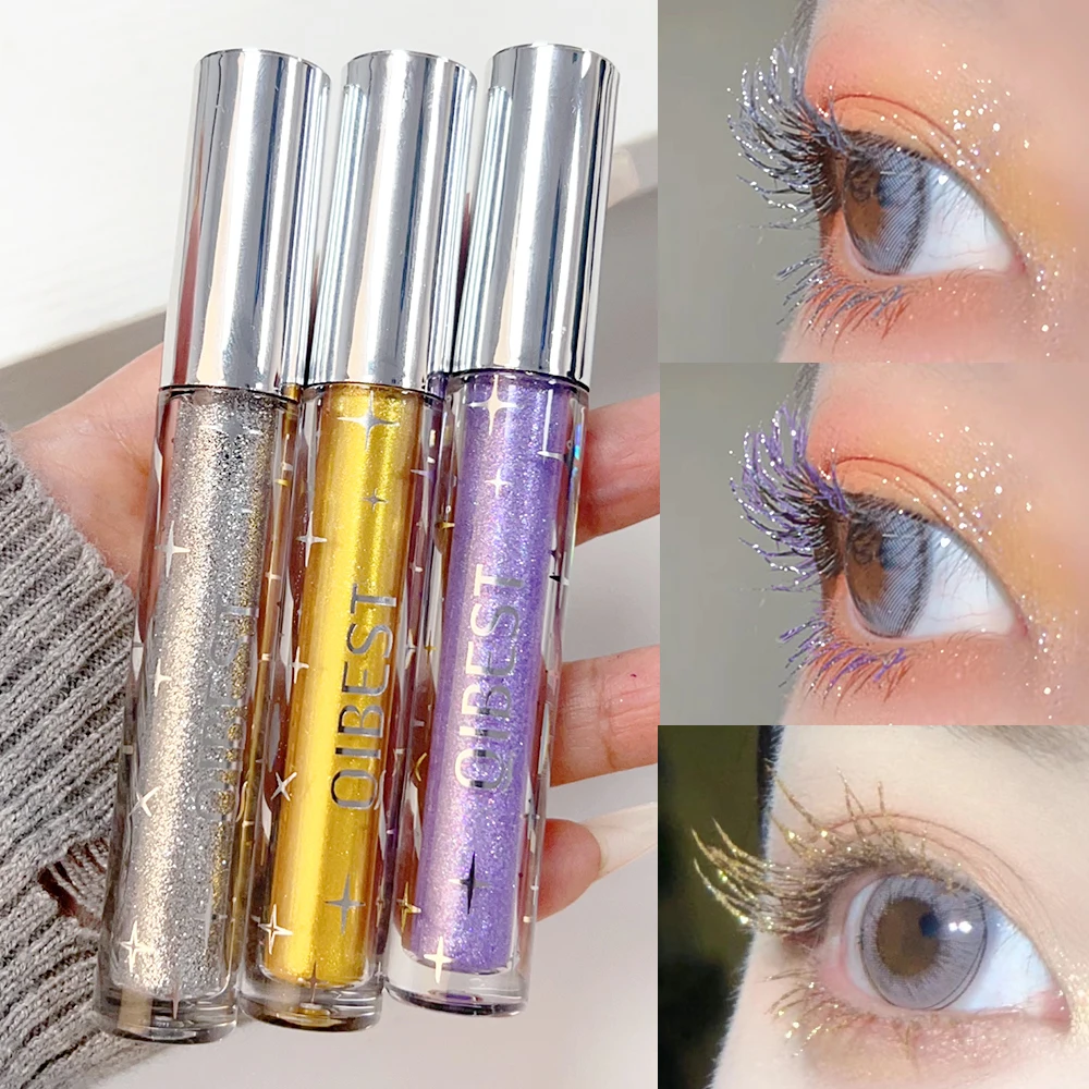 Diamant-Mascara, glänzende Galaxie-Pailletten, schweißfest, glitzernde Wimpern, schnell trocknend, langlebig, dicke Wimperntusche, schimmerndes Make-up, 1 Stück