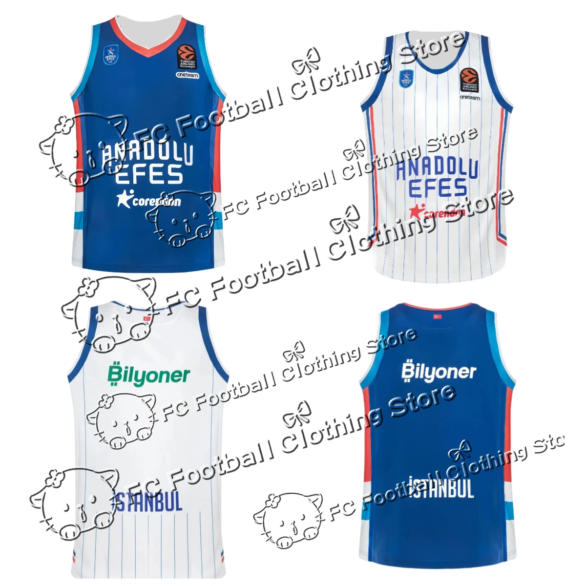 

Anadolu Efes 24/25 Turkish Basketball Jersey Outdoor Sports Basketball Training Wear Adult/Children Fan Jersey 3D Printing