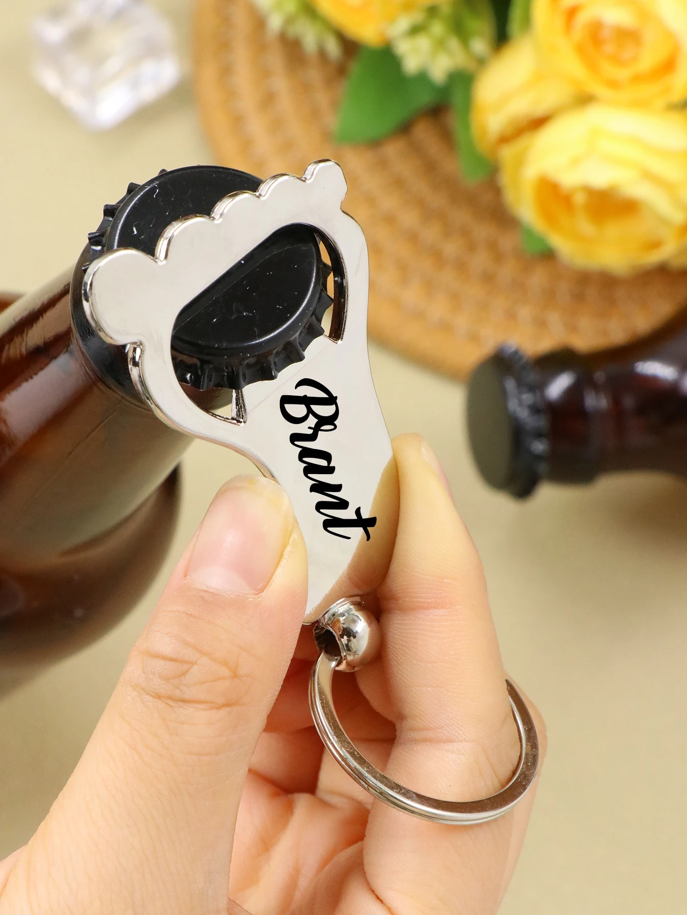 Custom Name Fist Bottle Opener Keychain, Personalized Gift