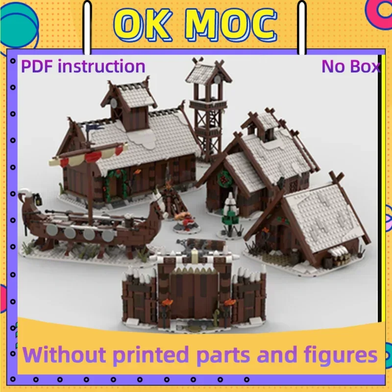 

Moc Building Bricks Nordic Street View Model Winter Viking Village Technology Modular Blocks Gift Christmas Toy DIY Set Assembly