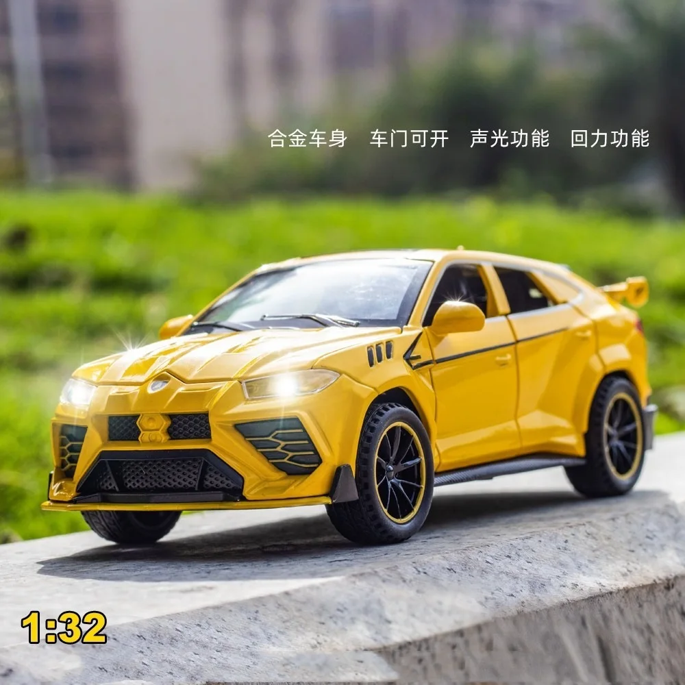 

1:32 Urus, имитация сплава, модель автомобиля, детские звуковые и световые игрушки, литая под давлением модель автомобиля из сплава, Коллекционная модель