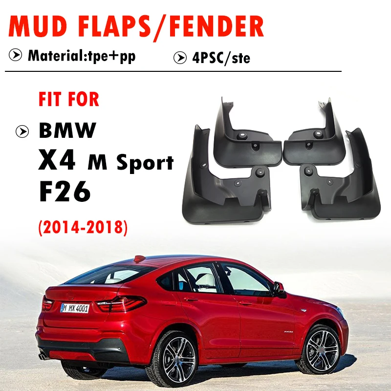 

FOR BMW X4 X4X X4M F26 Mud Flap Guards Splash Mudguard Fender Mudflaps Car Accessories 4PCS 2014 2015 2016 2017 2018