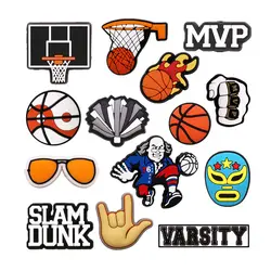 1pcs Original Basketball Game PVC Shoe Charms Accessories Dunk MVP Championship Ring Sandals Upper Buckle Decorations Clog Clips