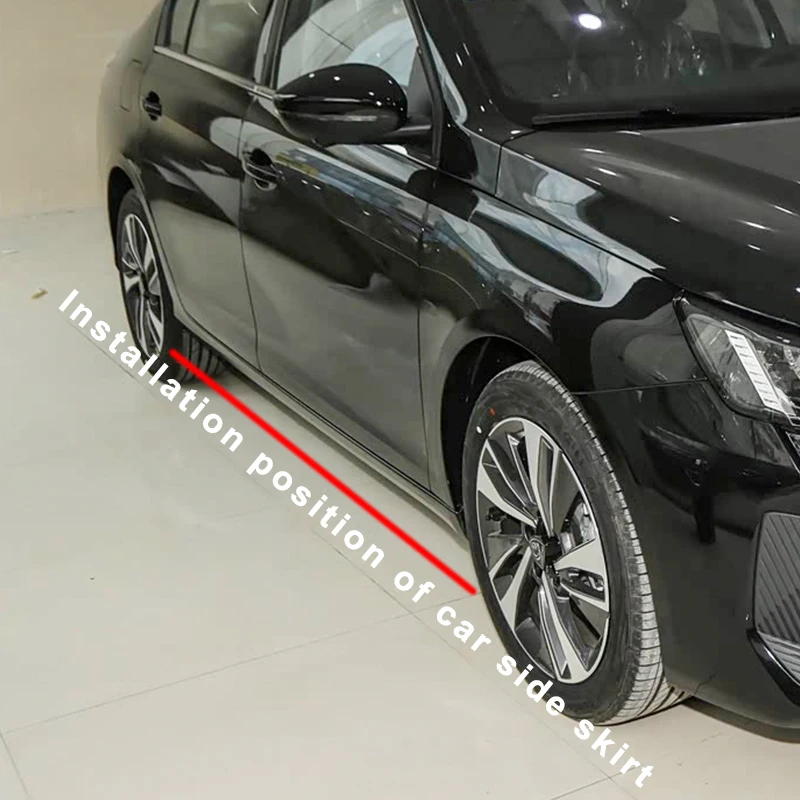 

Side Skirt Extension Splitters Apron Splitter Winglet Body Kit Car Scratch Protector Accessories For Peugeot 408 2014-2022