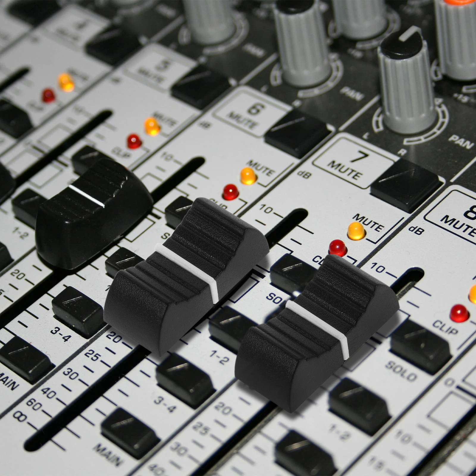 

50pcs Fader Caps Slider Knobs Plastic Push Buttons for DJ Console 4mm Inner Hole White Yellow Red Black Gray Mixer Compatible