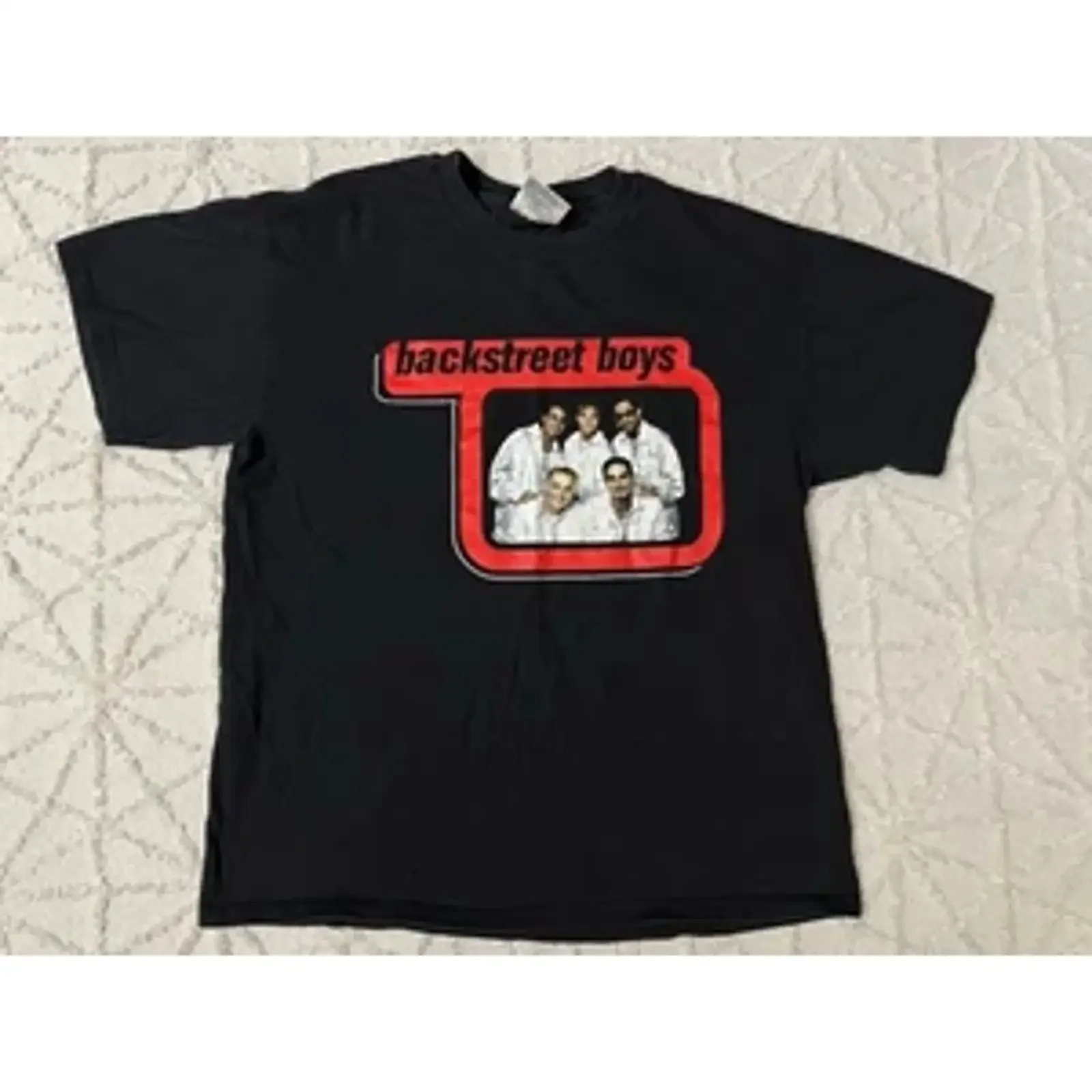 Camiseta Vintage 1998 Tour Backstreet Boys Talla L Años 90 Banda Negra vintage Washed Breathable graphic Soft Versatile Casual