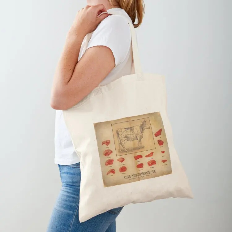 

Vintage Meat Ad Tote Bag Women's shopper bag Gift bag shoping Woman shopper