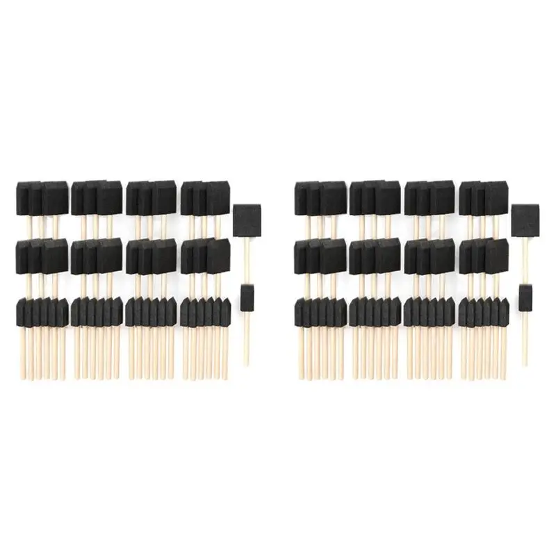 

Кисти для рисования из пеноматериала HLZS, в комплекте 100 губчатых кистей, 50 кистей 1 дюйм и 50 кистей 2 дюйма, художественные принадлежности для рисования.