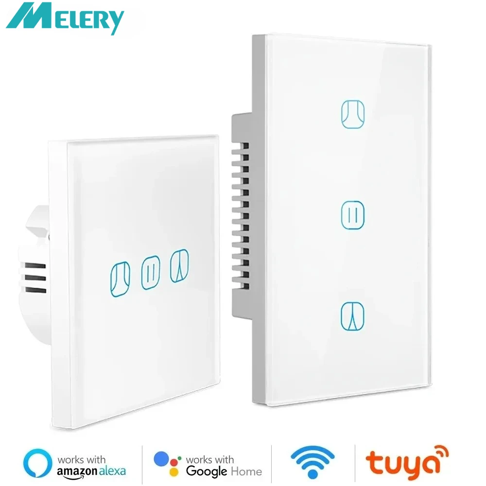 Shawader Wi-Fi Smart Curtain Switch Timer Blinds Clock Watch Shutter Tubular Motor Roller Remote by Alexa Google Home Assistant