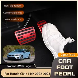 Car Foot Pedals for Honda Civic HEV FE 11th 2022 2023 Gas Accelerator Brake Stainless Steel Non-slip No Drilling Pedal Cover Pad