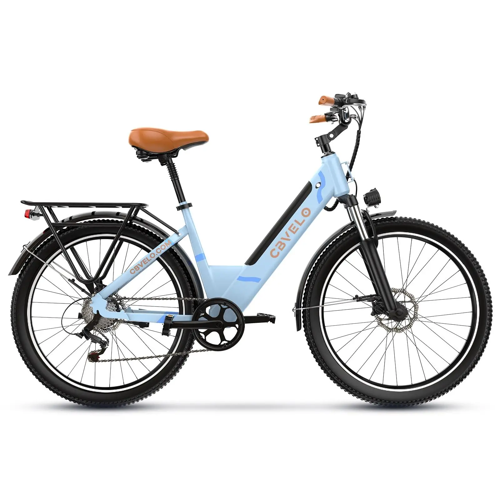 Cybervelo 750W Peak Electric Bike for Adults,up 80 Miles Removable Battery Ebike, 26" Electric E Bike with 7-Speed,Adult Electri