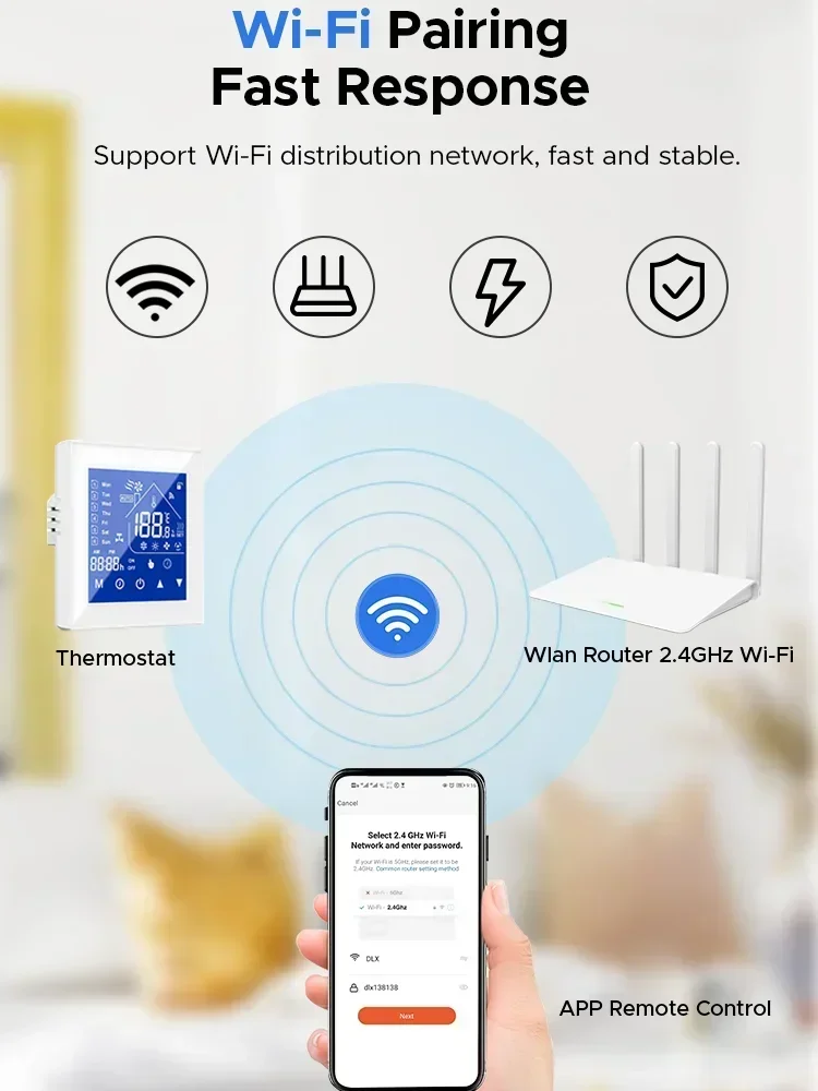 Inteligentny termostat WiFi Ewelink, sterownik temperatury do inteligentnego domu, kompatybilny z Alexa i Google Home, do ogrzewania gazowego, podgrzewaczy wody i urządzeń elektrycznych. — zdjęcie produktu 5