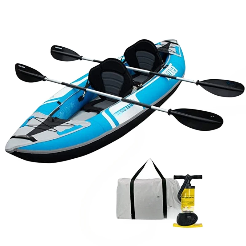 Inflatable kayak 2 people series kayak with aluminum paddle cushion seat double action pump