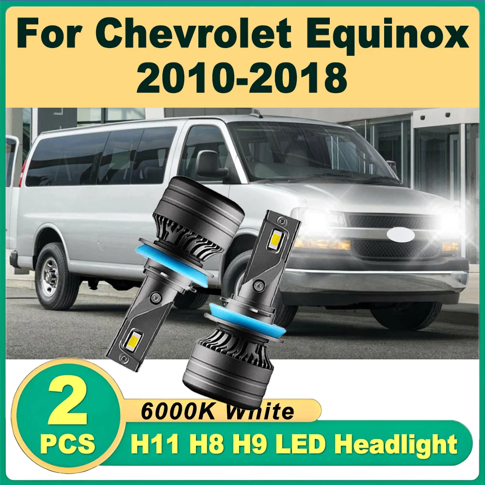 

3570 CSP Chips Car Front Headlamps 20000LM H11 H8 H9 LED Headlight 6000K Super Bright White 120W For Chevrolet Equinox 2010-2018