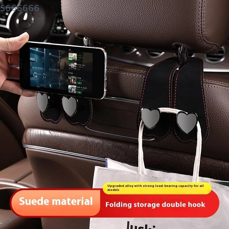 

Heart Shape Alloy Car Seat Headrest Hooks 2 In 1 Leather Car Seat Back Hook Purse And Bag Backpack Double Hook Car Seat Hanger