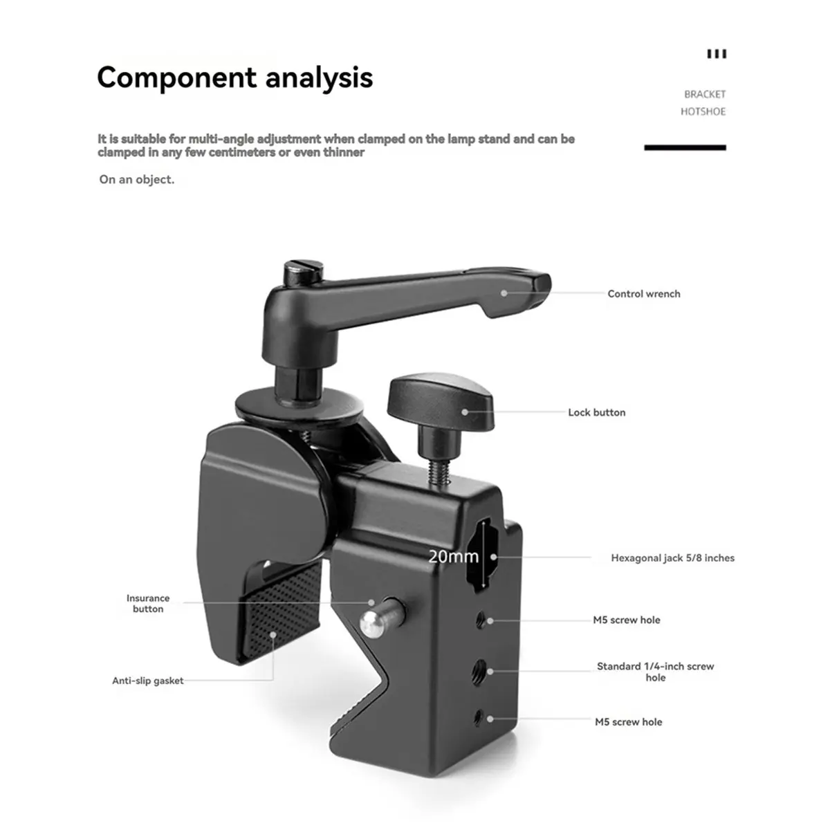 Camera Claw Clamp Fixing Clip Aluminum Alloy Bike Handlebar Clamp for Photography and Vlog Eagle Beak Clip