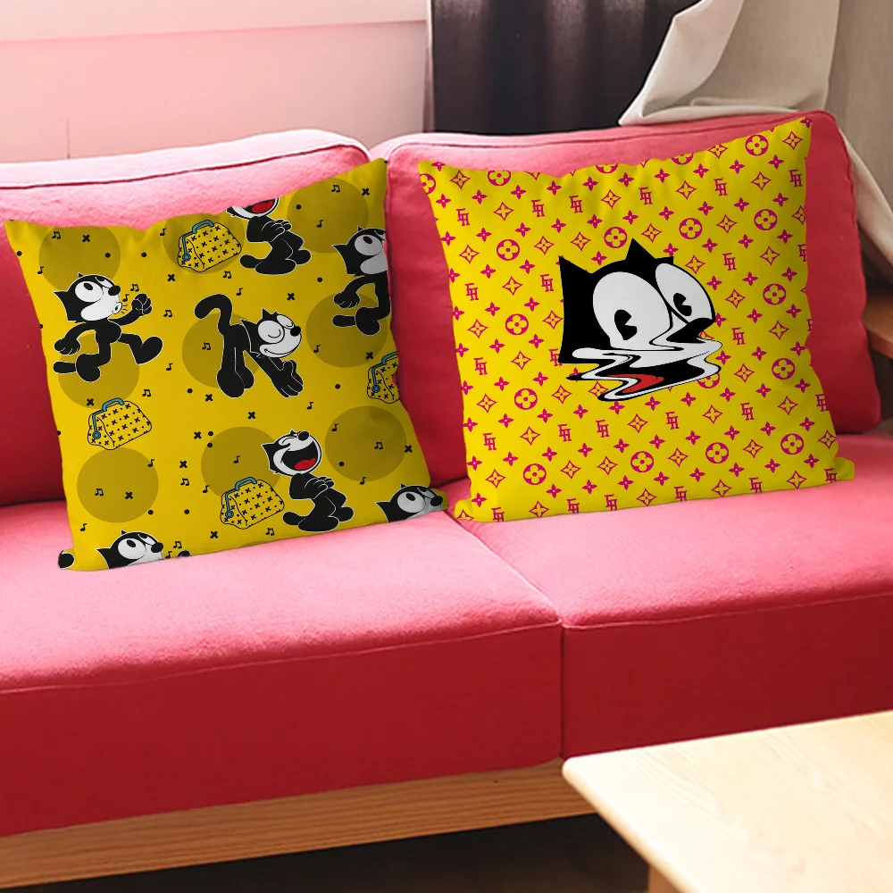 F-Felix the C-Cat Pillow Case Sofa Cushion Cover Office Simple Decorative Pillowcase