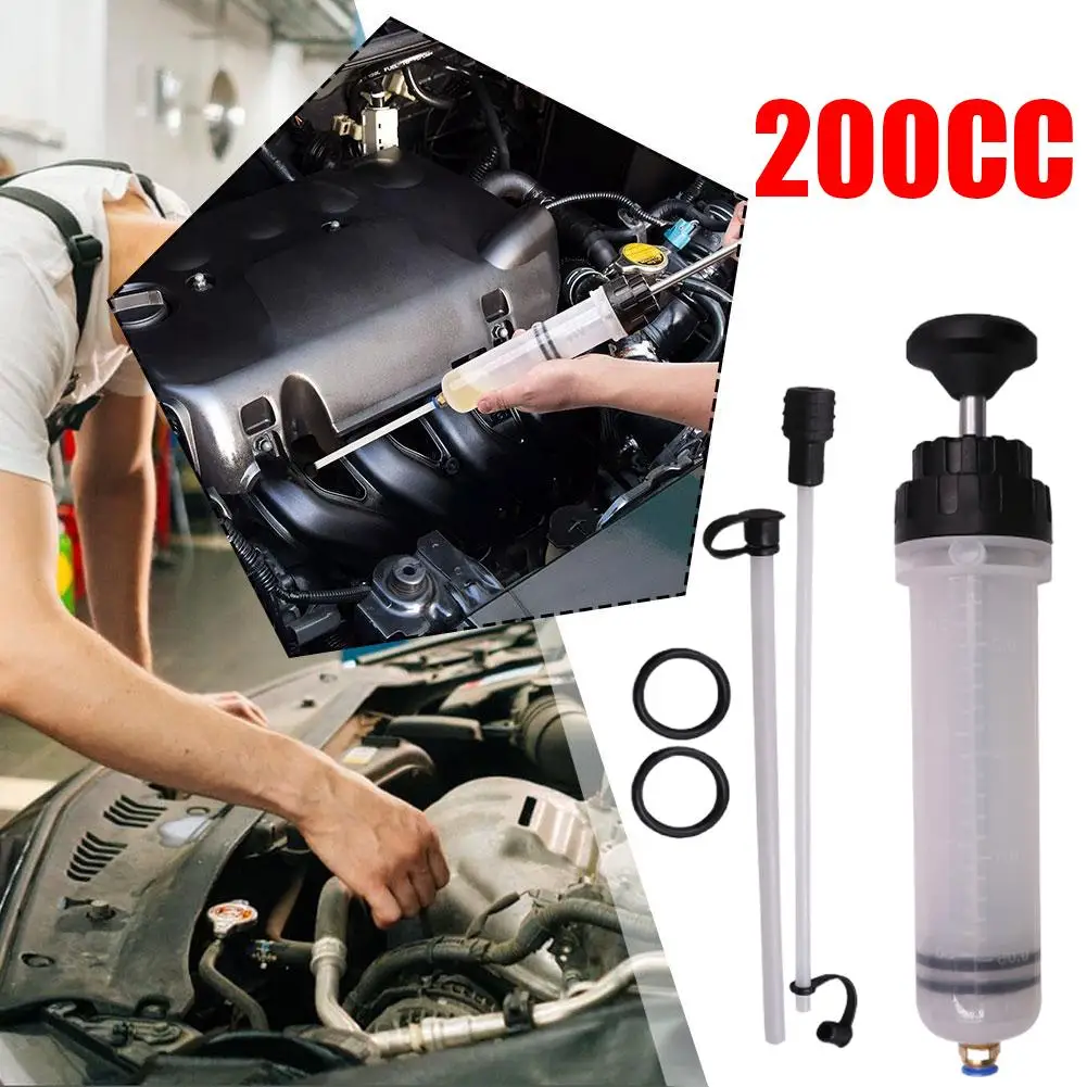 

200cc Car Engine Oil Change Syringe Bottle Transfer With Oil Extraction Pump Pump Dropshipping Hose Fuel Extractor Automoti W0o6