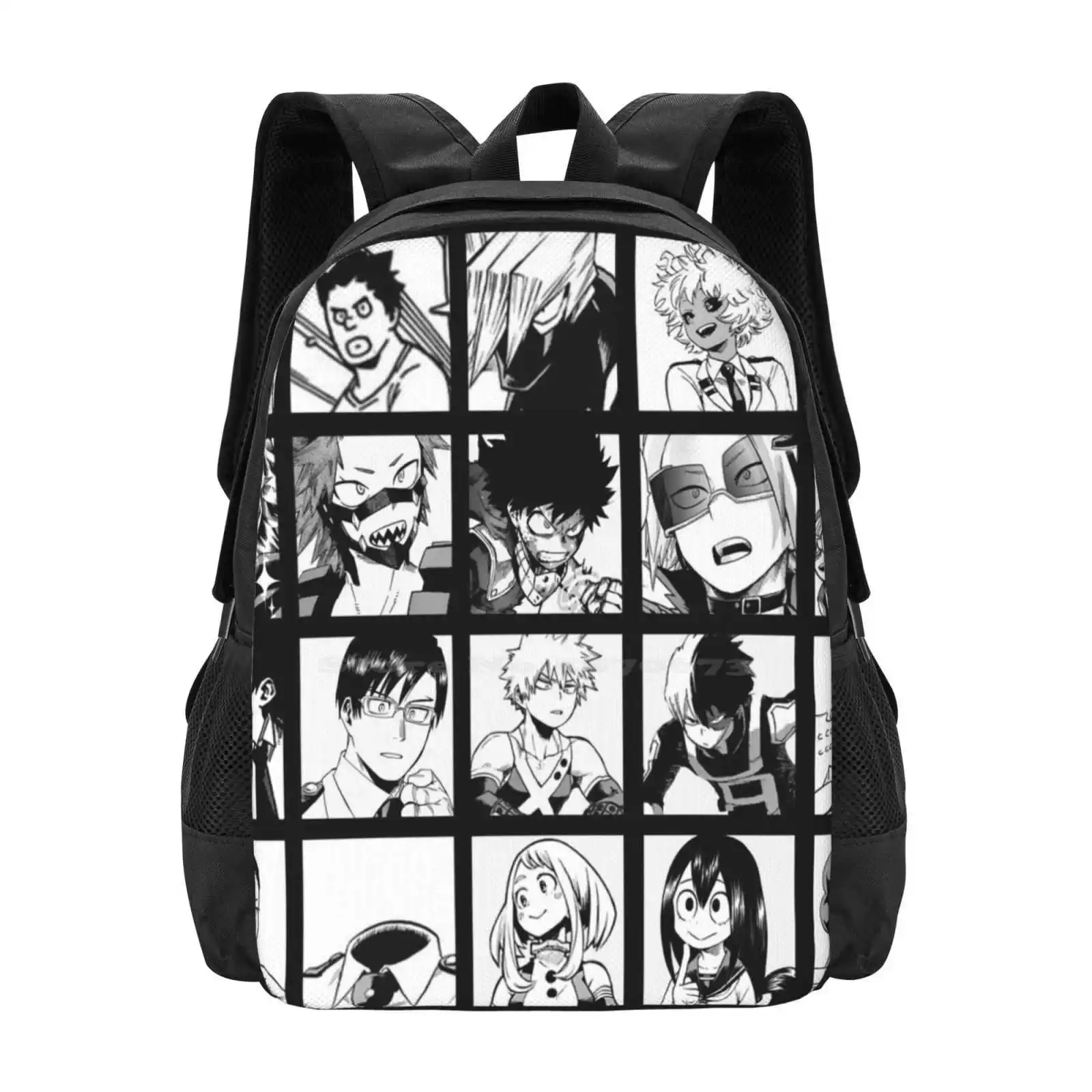 Manga Design New Arrivals Unisex Bags Student Bag Backpack Bnha Deku Izuku Midorya Ochako Ururaka Shoto Todoroki Denki Kaminari