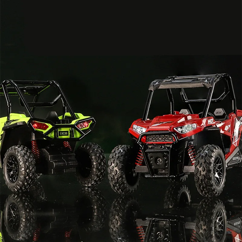 

1:24 Alloy ATV Sports Motorcycle Model Diecasts Metal Beach All-Terrain Off-Road Motorcycle Model Sound and Light Kids Toys Gift