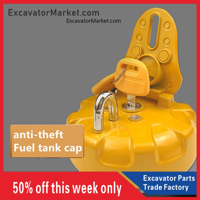 

For excavator Kato HD250 307 512 700 820 diesel tank cover anti-theft fuel tank cover filter screen key Excavator Parts