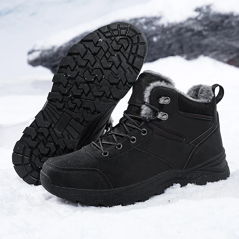 Botas de nieve para hombre, botas de invierno 2026, nuevas botas cálidas, botas de felpa gruesa, botas de senderismo para hombre, zapatos casuales para exteriores, botas de nieve de montaña para hombre
