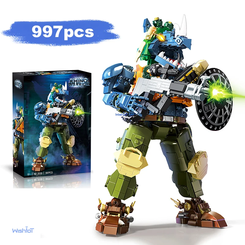 

Cyber Rhino Warrior Model 997PCS Building Blocks Sci-Fi Mechanical DIY Assembly Bricks Toy Gift for Adults Teens Collector