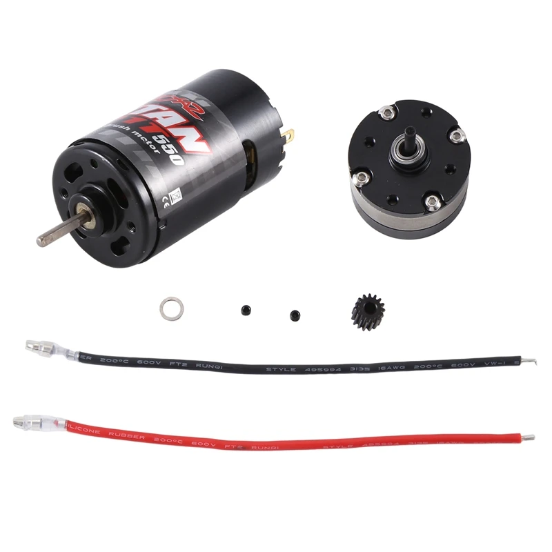 

RCXAZ 550 Brushed Motor And 1:4.2 Ratio Reducer Planetary Gearbox For 1/10 RC Crawler Car Axial SCX10 TRAXXAS TRX4