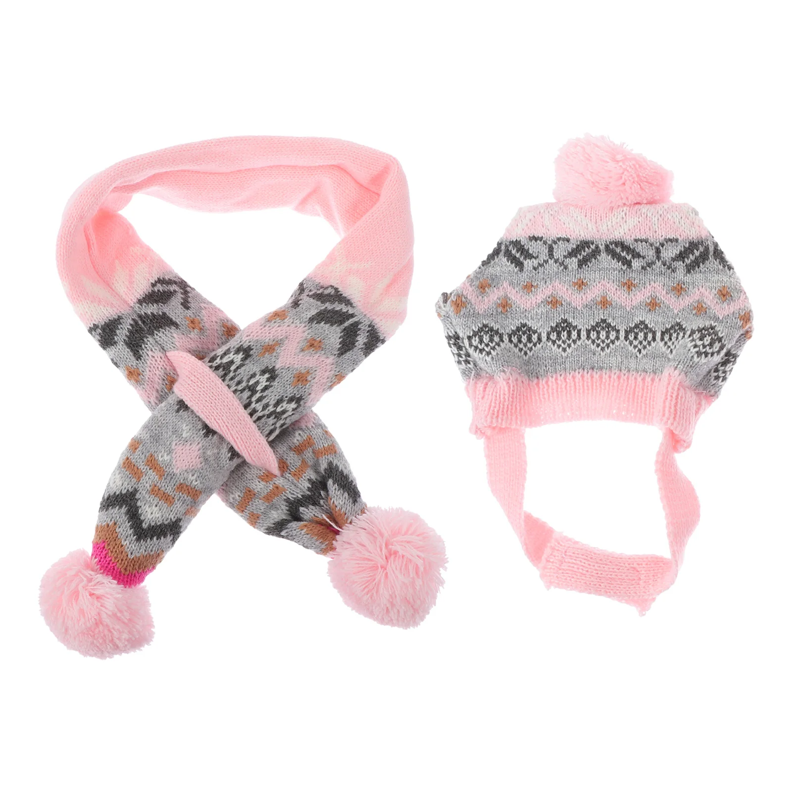 

1Set Christmas Pet Scarf and Hat Bright Color Xmas Puppy Accessories Dog Costume Supplies Warm Breathable Pet Scarf and Hat