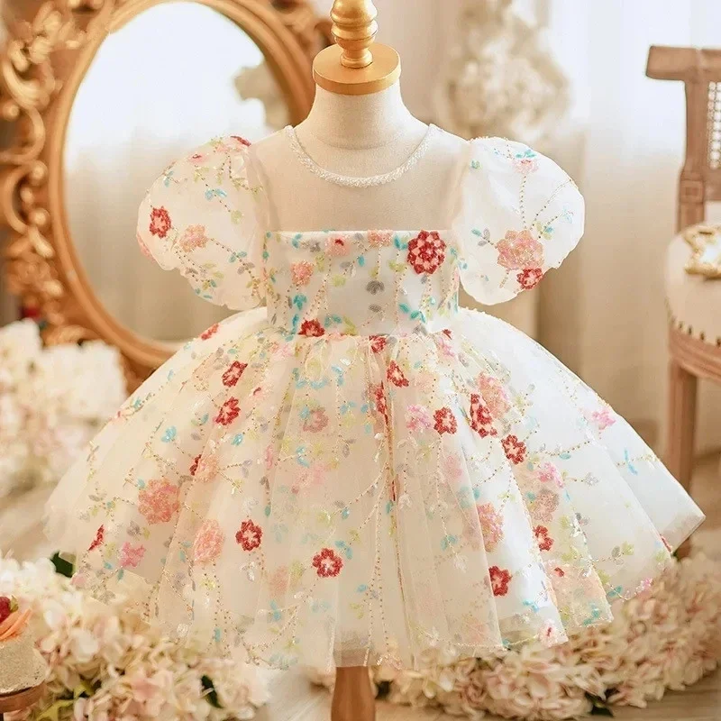 

1-10year old Kids Dress for Girls Wedding Sequins Girl Dress Princess summer Party Pageant Formal Gown For Teen Children Dress