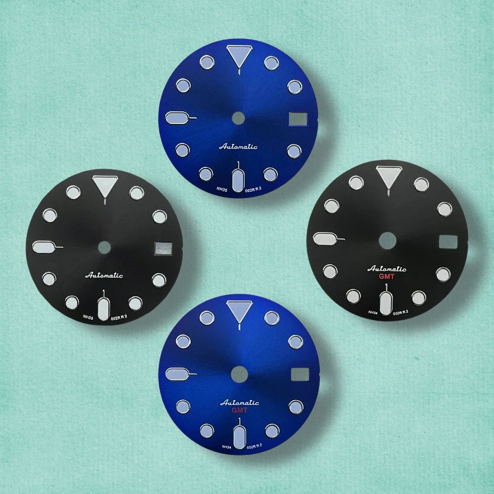 

28.5mm S Logo NH34/NH35 SUB/SKX007 Dial Fit NH34/NH35/NH36 Movement Green Luminous High Quality NH34/NH35 Accessories ﻿