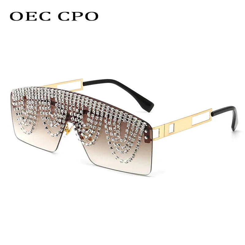 Diamonds One piece Sunglasses Women Goggle Oversized Luxury Rhinestone Sun Glasses Female UV400 Shades Shield Eyewear gafas sol