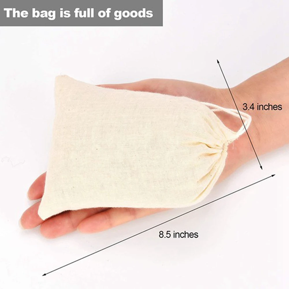 50 Pack Cotton Muslin Bags Multipurpose Drawstring Bags for Tea Jewelry Wedding Party Favors Storage (4 x 6 Inches)