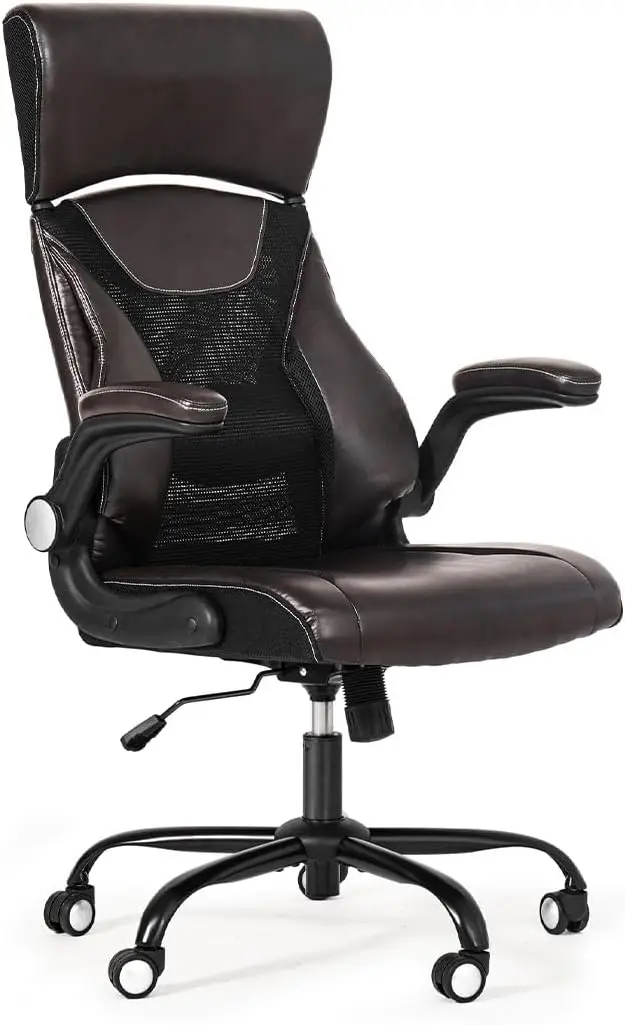 

Fezibo Office Computer Desk Chair With Padded Armrests, Executive Comfortable Leather Ergonomic Gaming Back Support Home