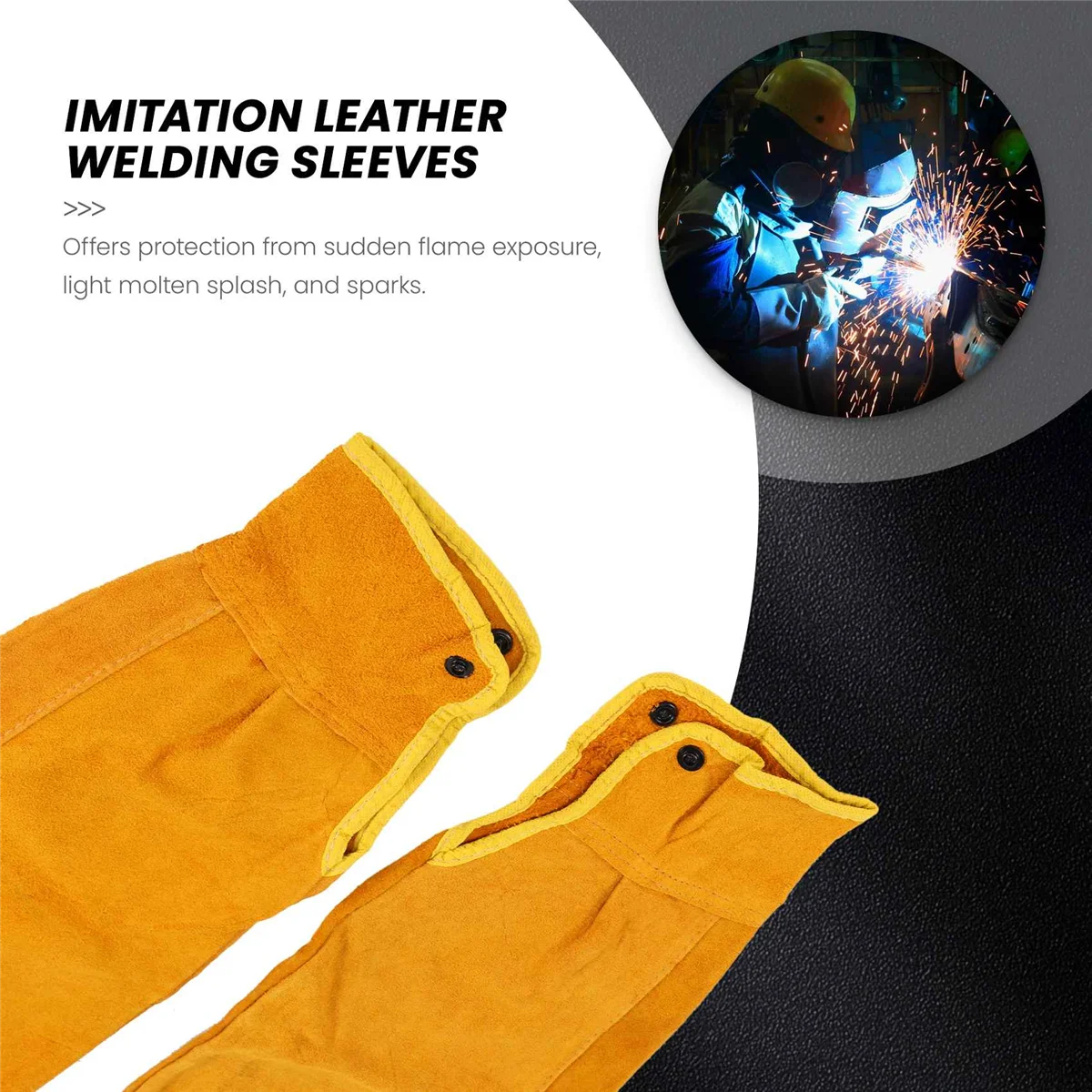 2pcs 21.6 inch Imitation Leather Welding Sleeves Protective Heat Arm Sleeve