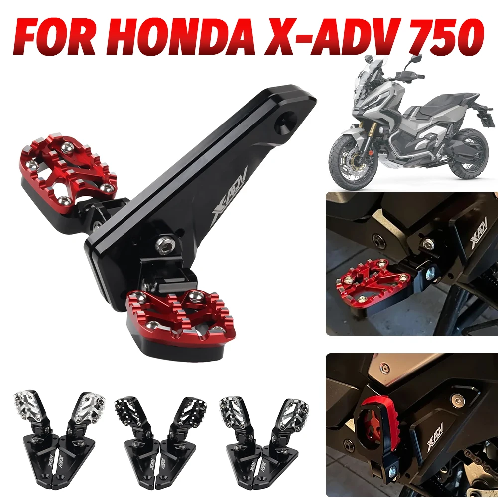 

2023 X-ADV Motorcycle CNC Rear Pedal Foot Stand Folding Footrests Passenger FootPegs For HONDA XADV 750 XADV750 2021 2022 2023