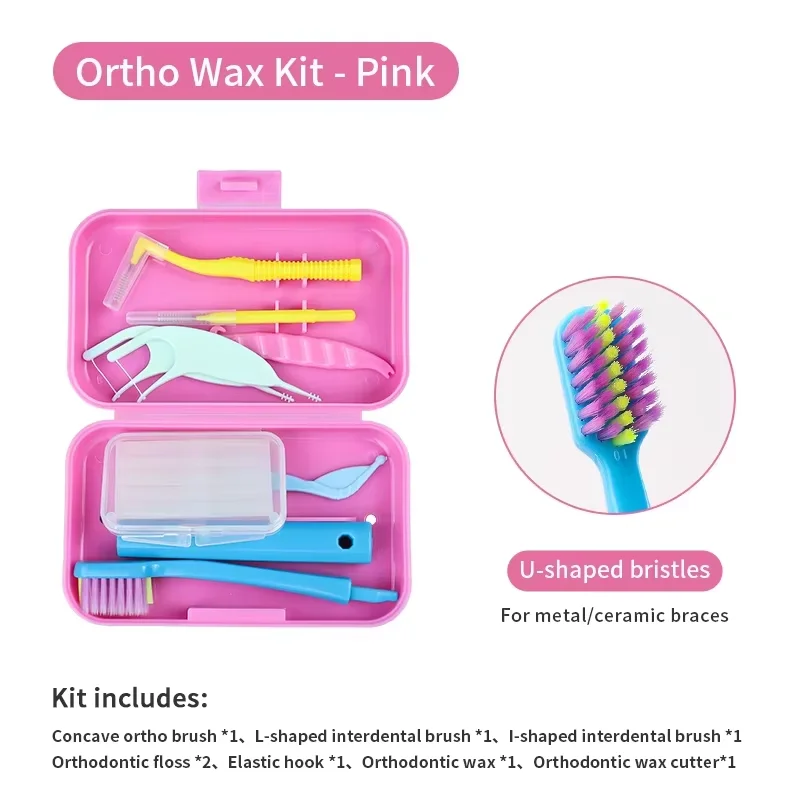 10Box Orthodontic Care Kit With Folding Toothbrush Interdental Brush Aligner Chewies Invisible Aligner Remover Oral Hygiene Tool