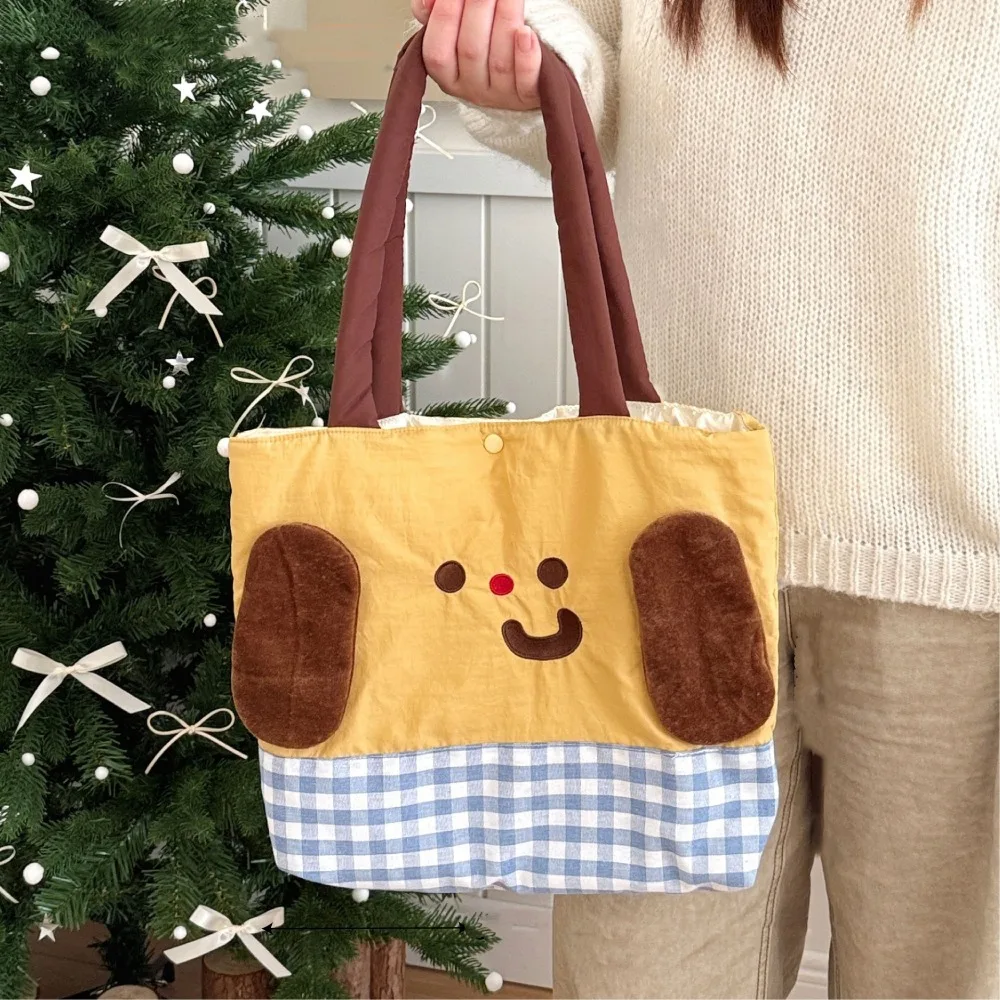 

Casual Kawaii Cartoon Canvas Handbag Cloth Japanese Style Embroidered Tote Bag Sweet Lovely Cute Shoulder Bag Student