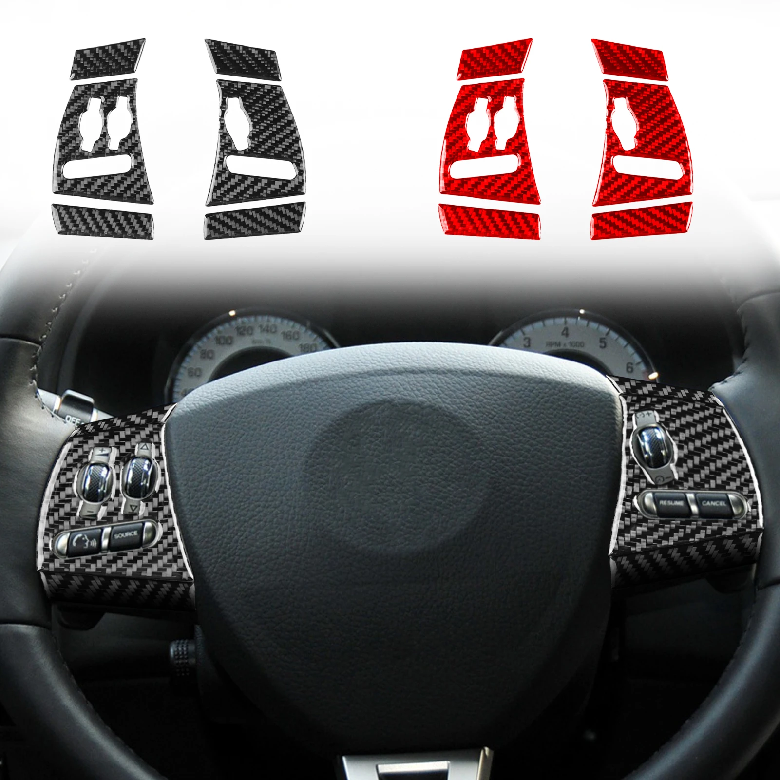 Carbon Fiber Steering Wheel Button Panel Cover Trim Sticker Modification Car Interior Accessories For Jaguar XF 2008—2011