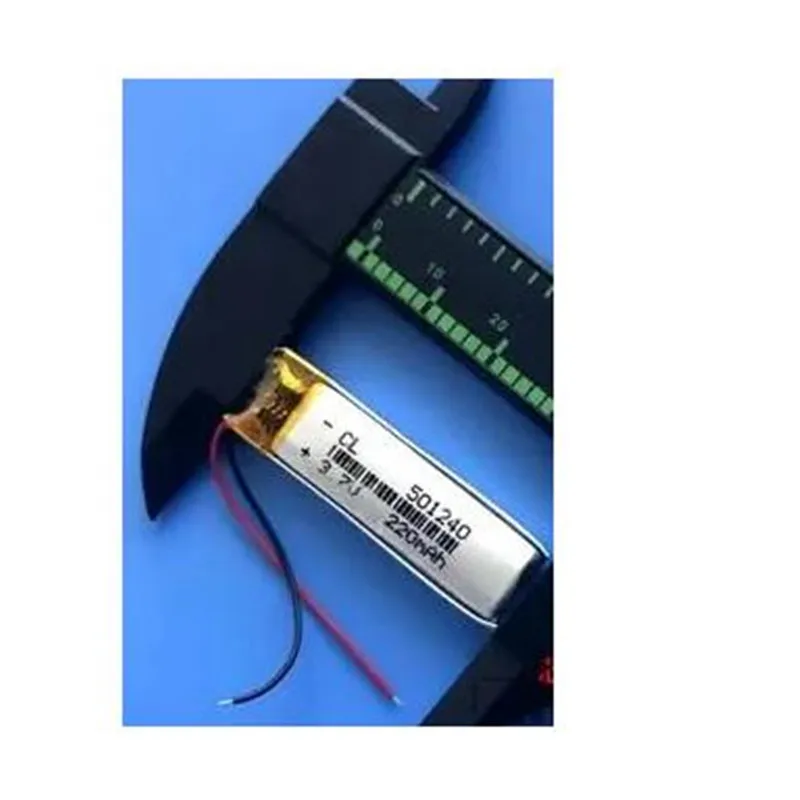 

2Pcs/Lot 501240 3.7V 220Mah Polymer Lithium Ion Li-po Li-ion Rechargeable Battery For Bluetooth Headset