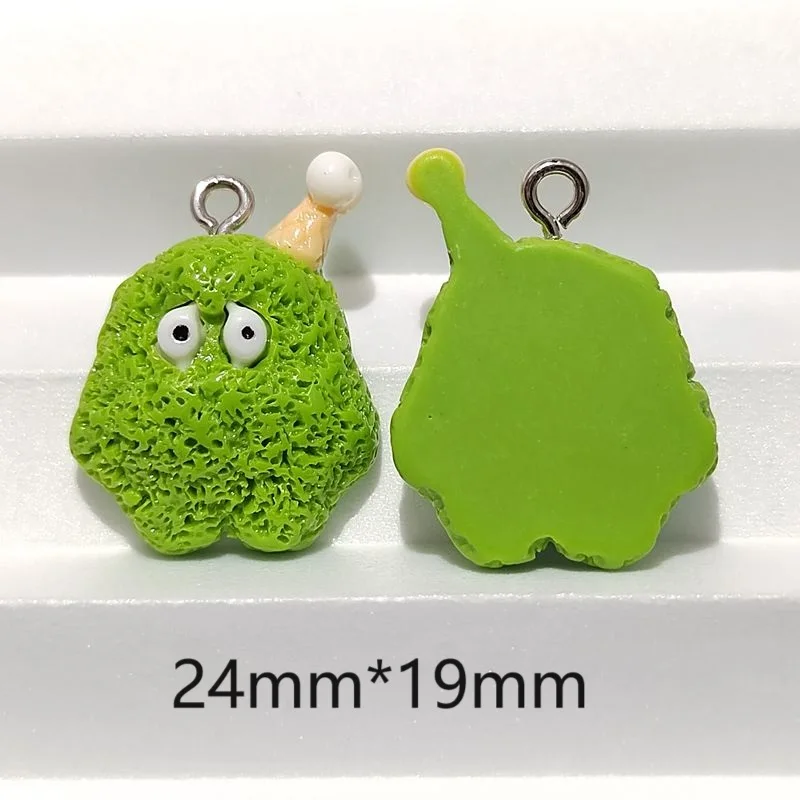 10PCS Cute Sponge Monster Charm Cartoon Kawaii DIY Resin Necklace Pendant Earrings Bracelet Keychain Bag Decorative Accessories