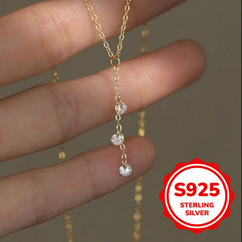 

S925 sterling silver round water drop necklace for women retro ornate palace fashion elegant classic trend sweet and gentle
