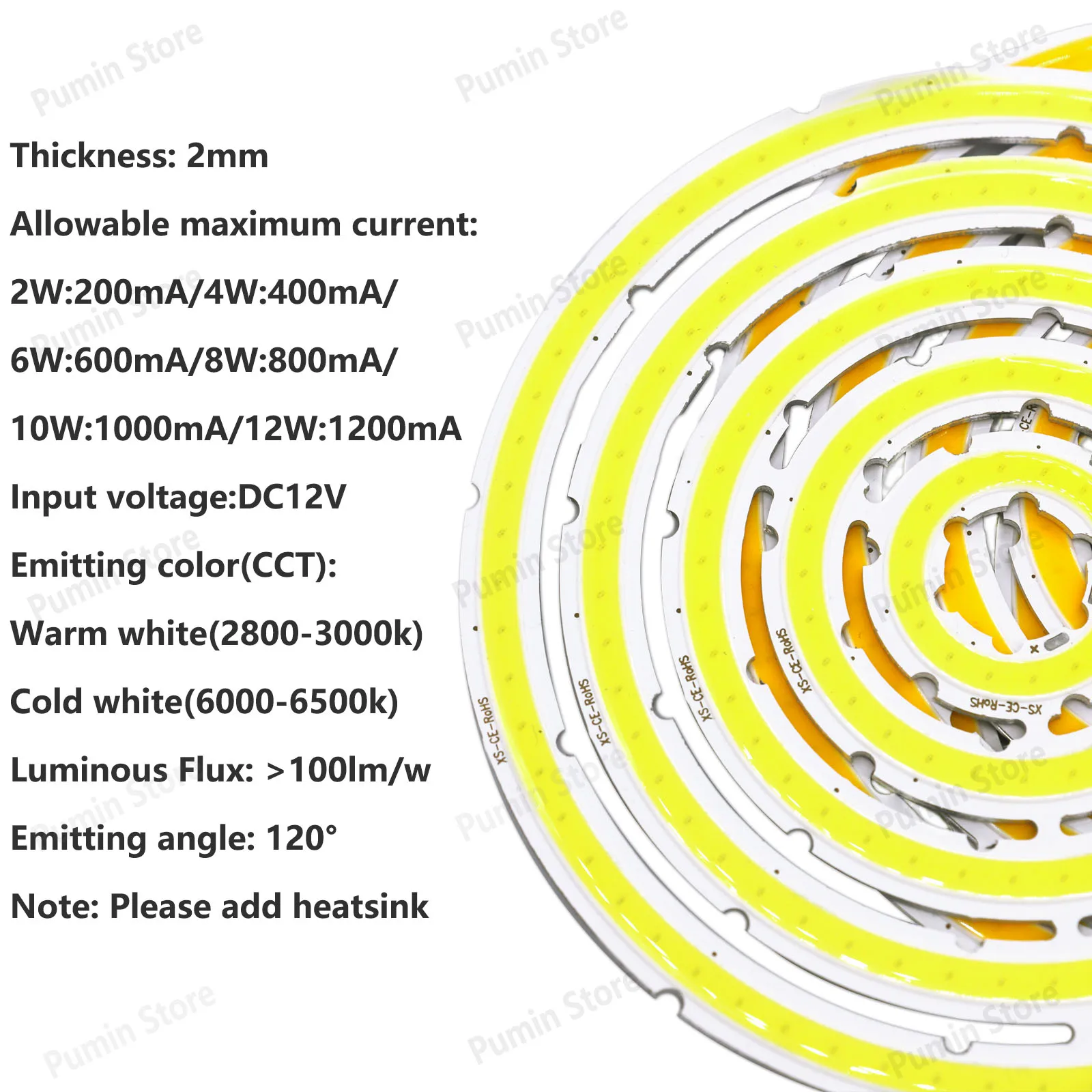 New LED COB DC12V Round Ring Bulb 2W-12W Lighting Source Angel Eyes 20mm Warm Cool White Color LED Chip Module Decorative Chip