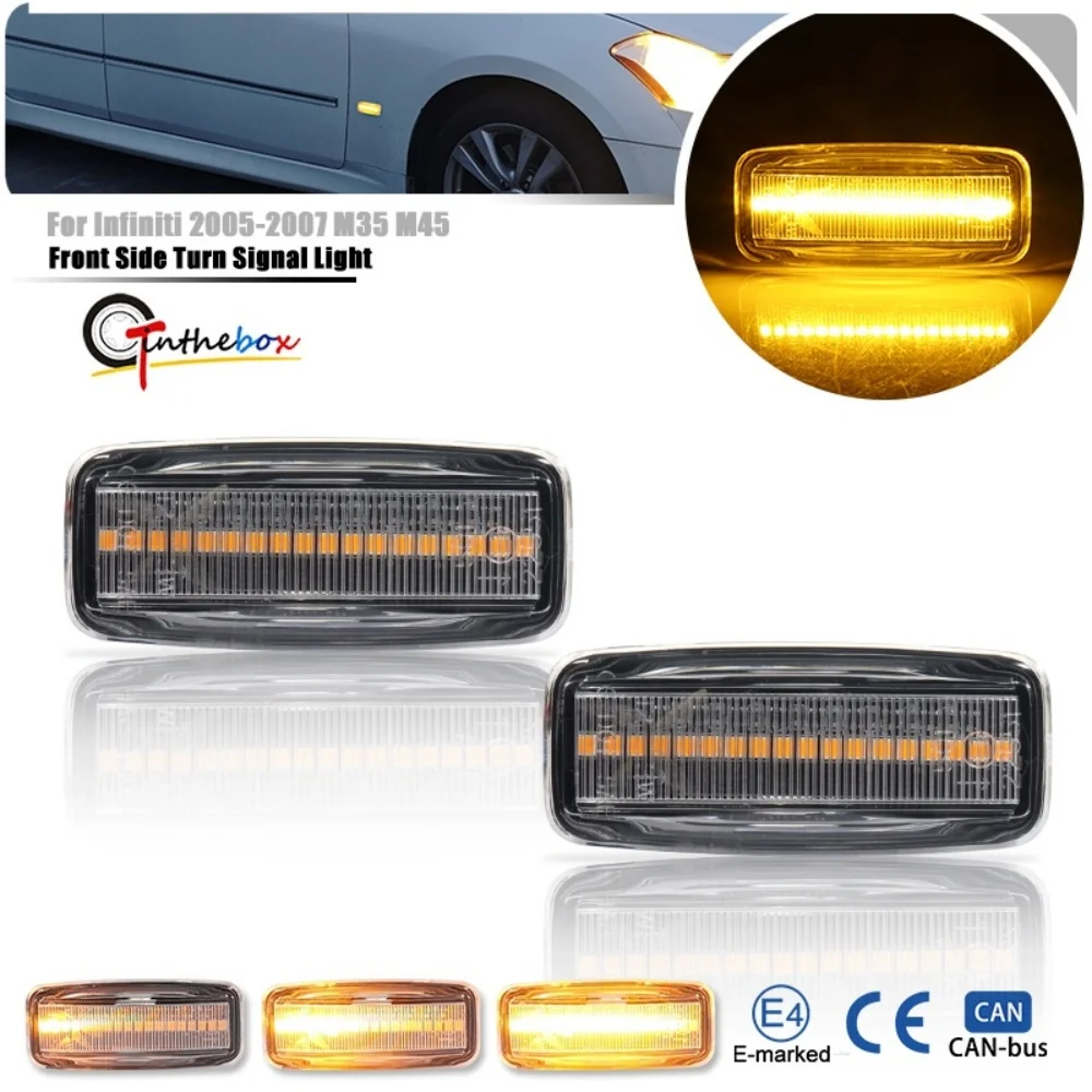 ديناميكية LED الجانب الأمامي ماركر بدوره أضواء الإشارة لنيسان Teana Stagea سفاري الرئيس Primera Presage لإنفينيتي QX60 M35 #1