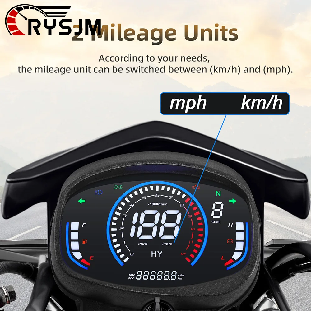 

12V LED Digital Motorcycle Instrument Speedometer Dashboard With Fuel Level Voltmeter Moto Gauge For Honda XRM110RS Motorcycles