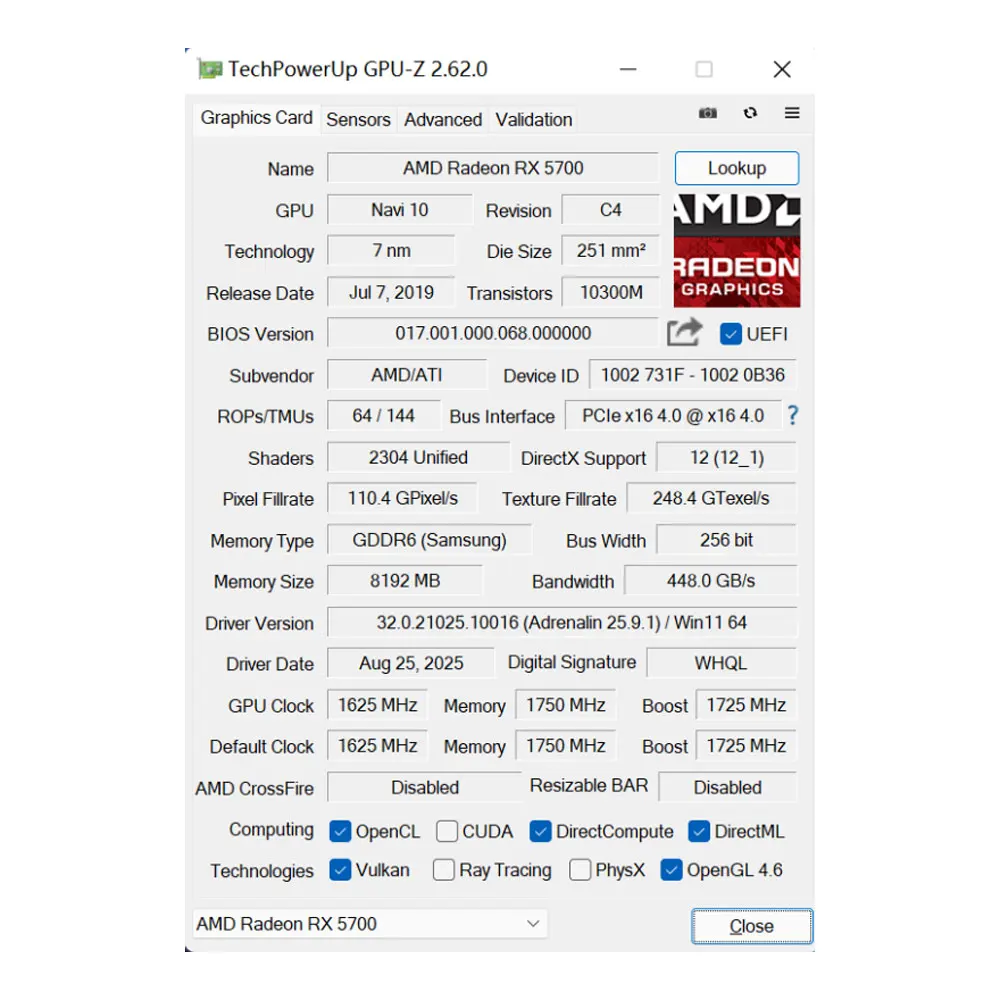 Tarjeta gráfica para juegos SOYO AMD Radeon RX5700 de 8GB, memoria GDDR6 de 256 bits PCIEx16 4,0 para tarjetas de vídeo de ordenador de escritorio RX 5700 2