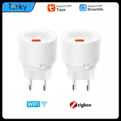 Tuya-インテリジェントホームwifi/zigbeeガス検知器,漏れおよびガスセンサー,アラーム,火災検知,スマートライフセキュリティ保護