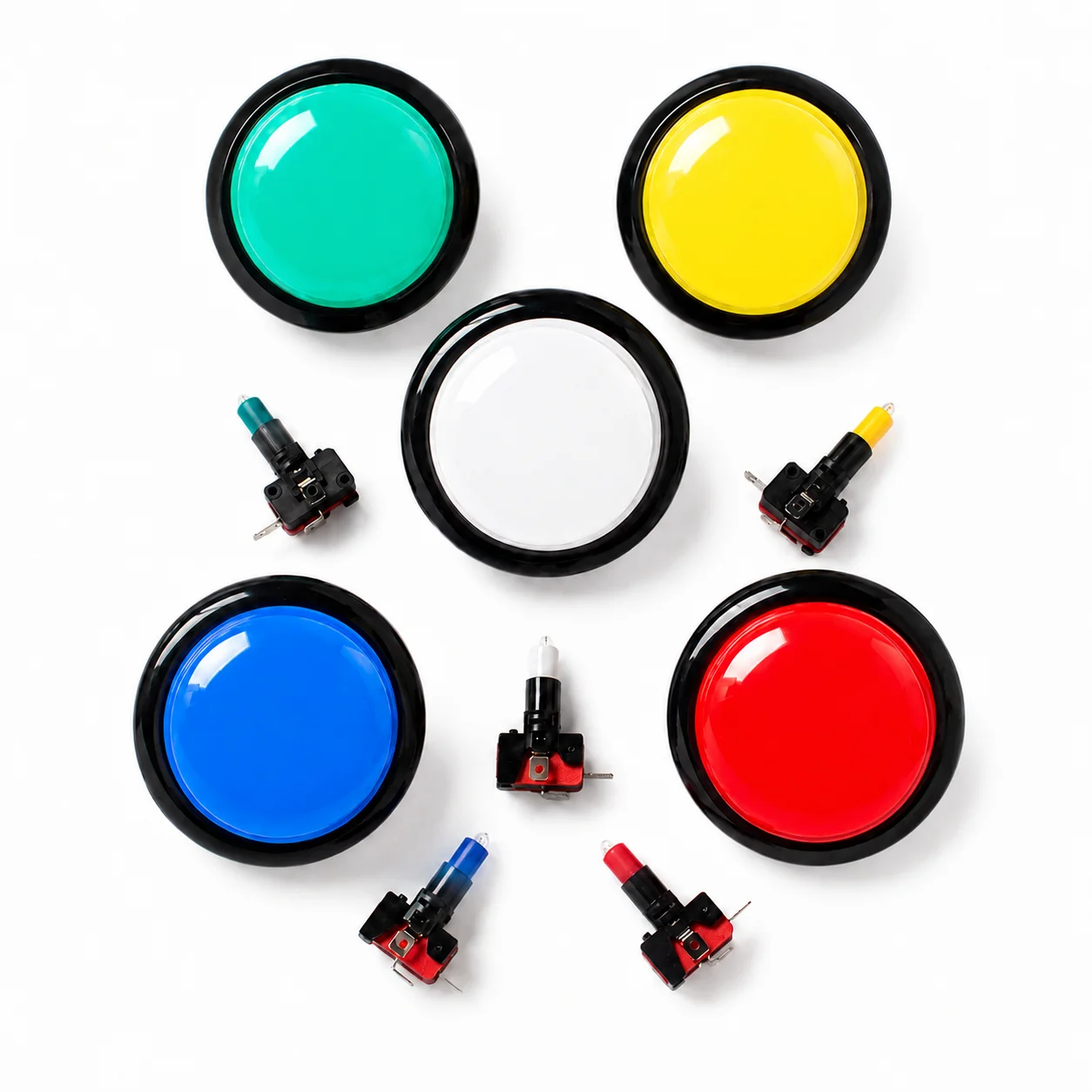 100mm Round Edge Dome LED Arcade Push Button with Microswitch for MAME JAMMA DIY Game Cabinet