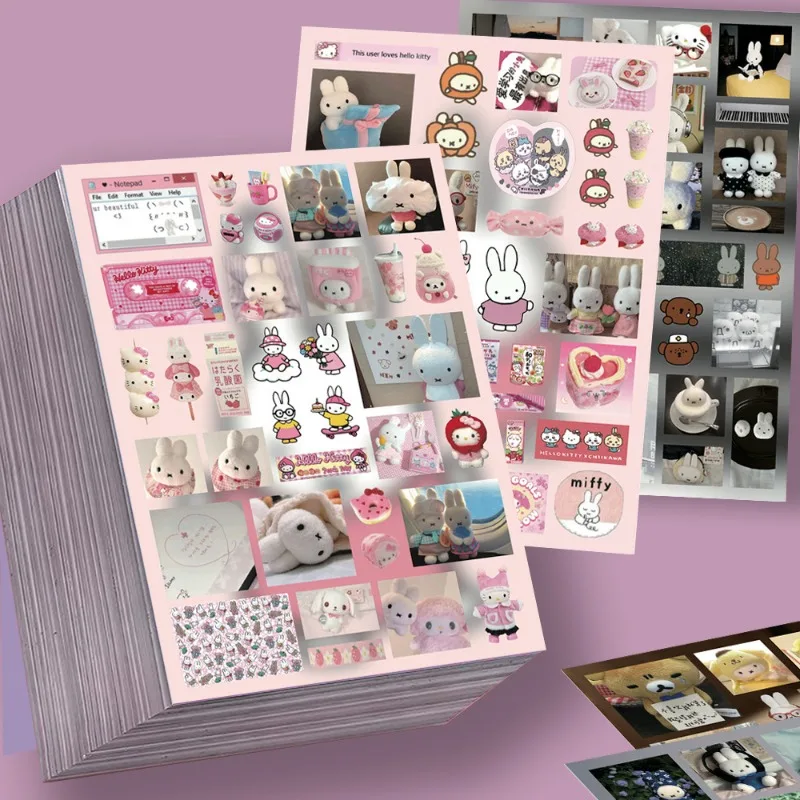 8 Stück Niedliche Miffy-Kaninchen-Aufkleber Cartoon Anime Graffiti DIY Handy Notizbuch Materialpaket Wasserfeste Dekorationsaufkleber Partygeschenk